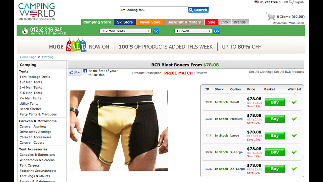 In the form of a kind of super jockstrap, blast boxers protect important soldier parts,<a href="http://news.blogs.cnn.com/2010/10/26/blast-boxers-aim-to-curb-life-changing-wounds/"> the maker said</a>. BCB International, a Cardiff, Wales-based manufacturer of military and survival products, says the shorts could help reduce "life-changing" injuries to the genitalia and colon -- the type often caused by roadside bombs in Afghanistan.