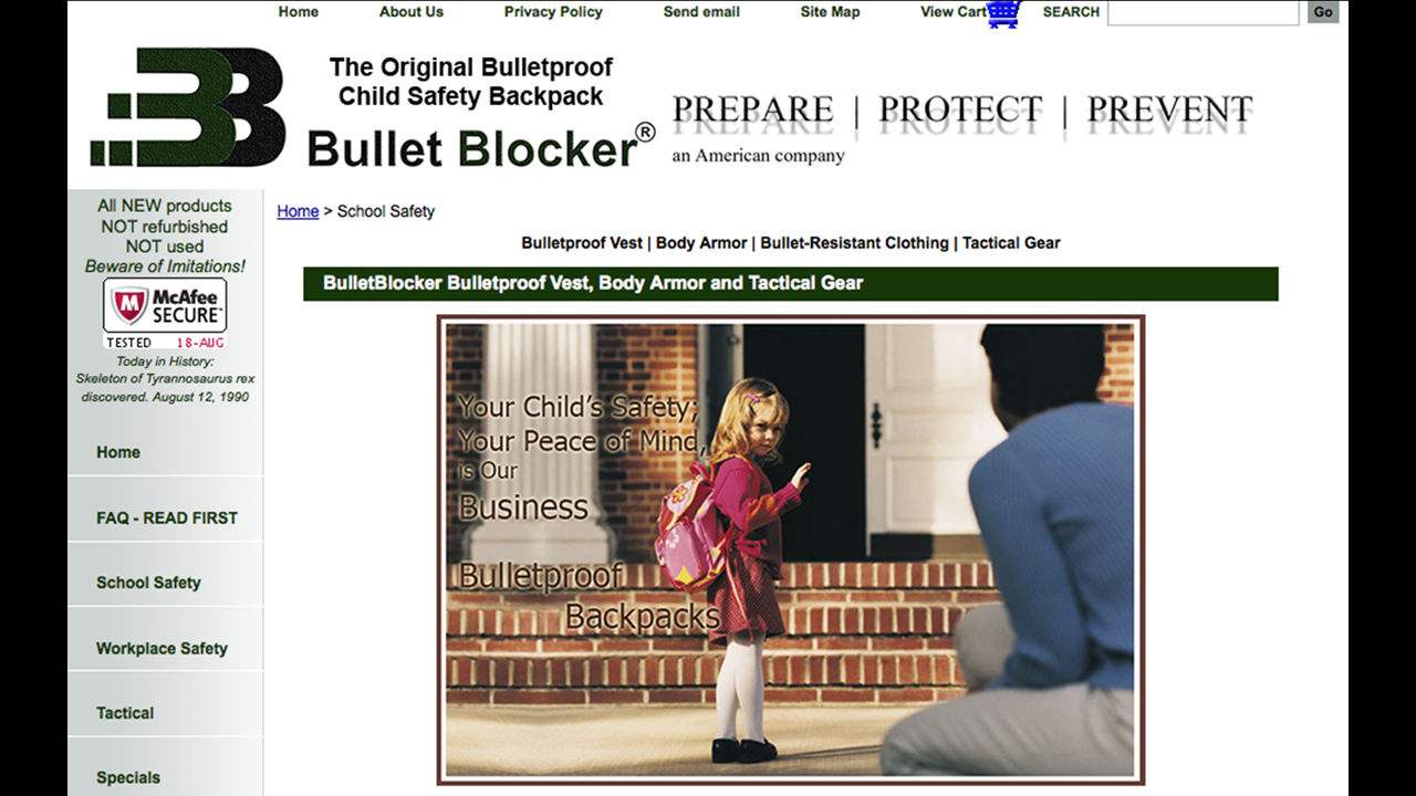 A few companies offer bulletproof backpacks or backpack inserts for children, including Bullet Blocker and Amendment II. After the December 2012 mass shooting at Sandy Hook Elementary in Newtown, Connecticut, both companies reported a temporary jump in sales. Rich Brand, COO of Amendment II, told CNN sales spiked 500% the week after the shooting.