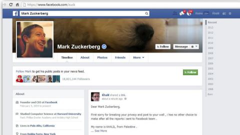 Shreateh said he contacted Facebook security about the vulnerability before using it to post to Mark Zuckerberg's page.