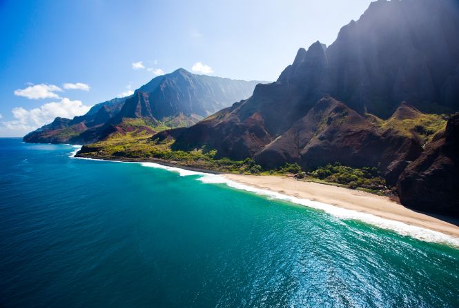 Accessing the Napali coast in Kauai is challenging, but the area's remoteness only adds to its allure.