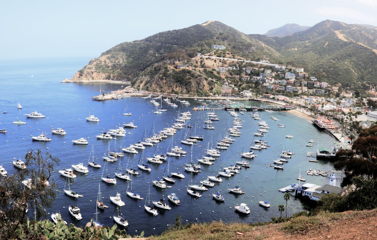 Avalon Harbor is located on the southeast side of Santa Catalina Island.
