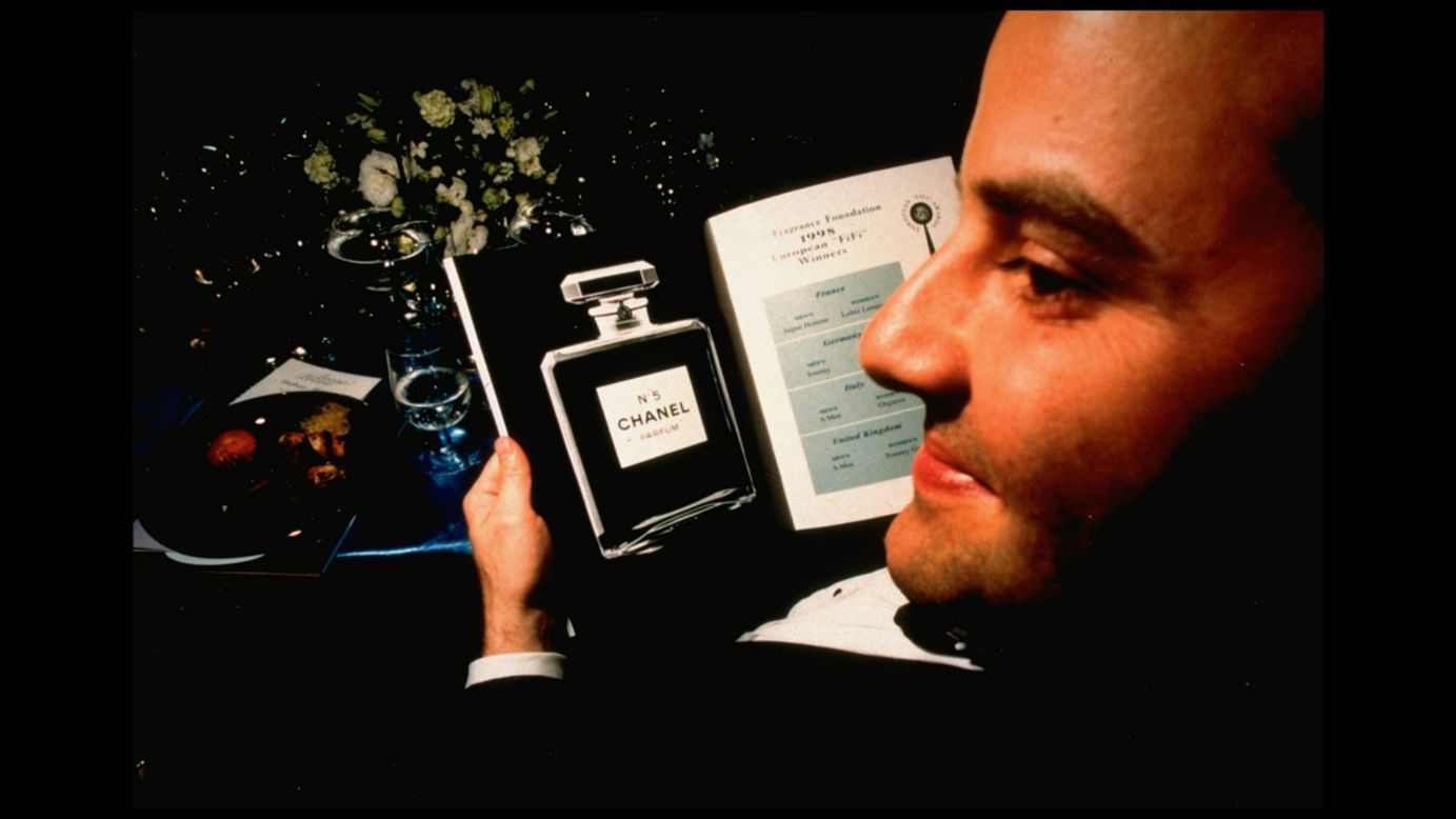 A bottle of Chanel No. 5 is pictured on the program for the Fragrance Foundation Awards in 1998.