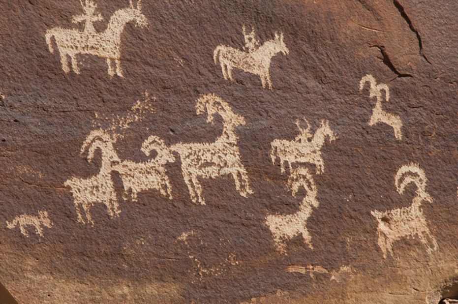 The Wolfe Ranch trail contains ample rock art. Humans began migrating to Arches about 10,000 years ago.