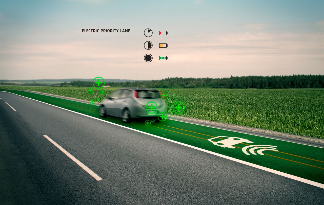 Smart Highways are a concept for the road of the future, which would charge electric vehicles as they drove over it and change color to warn drivers when the temperature dropped below freezing.