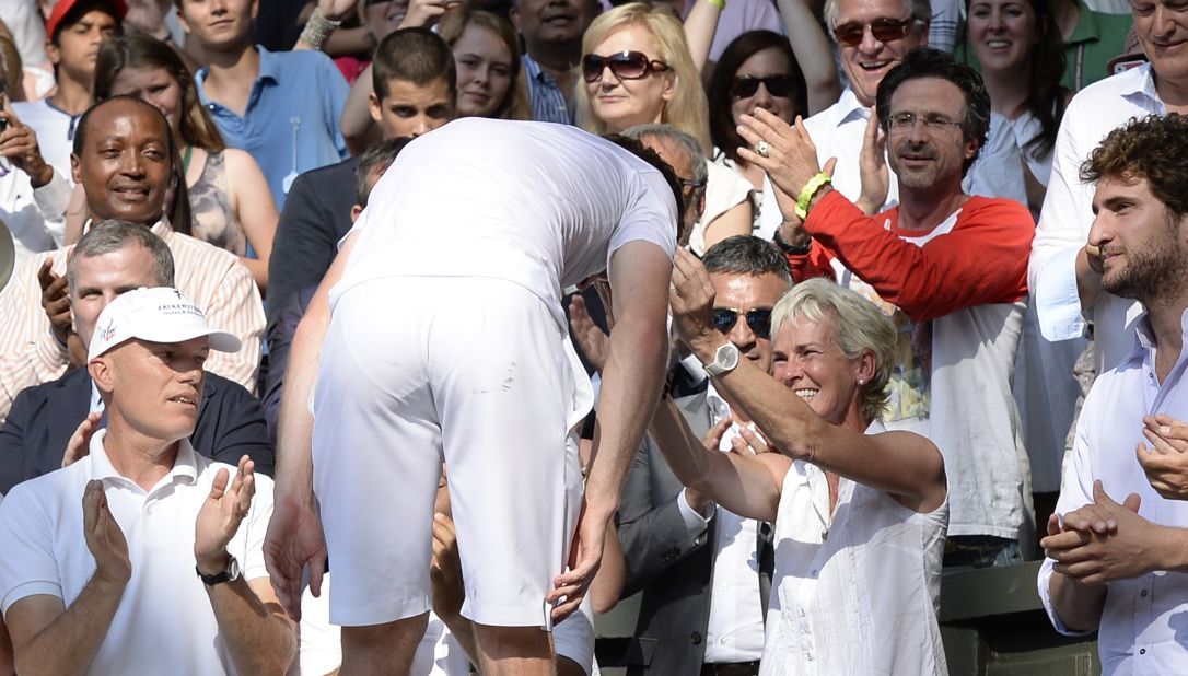 Murray followed that triumph up with an emotional victory at Wimbledon the following year, to end a 77-year wait for a British champion, again beating Djokovic. He clambered into the stands to celebrate with his family after his victory, sending the vociferous home crowd into raptures.