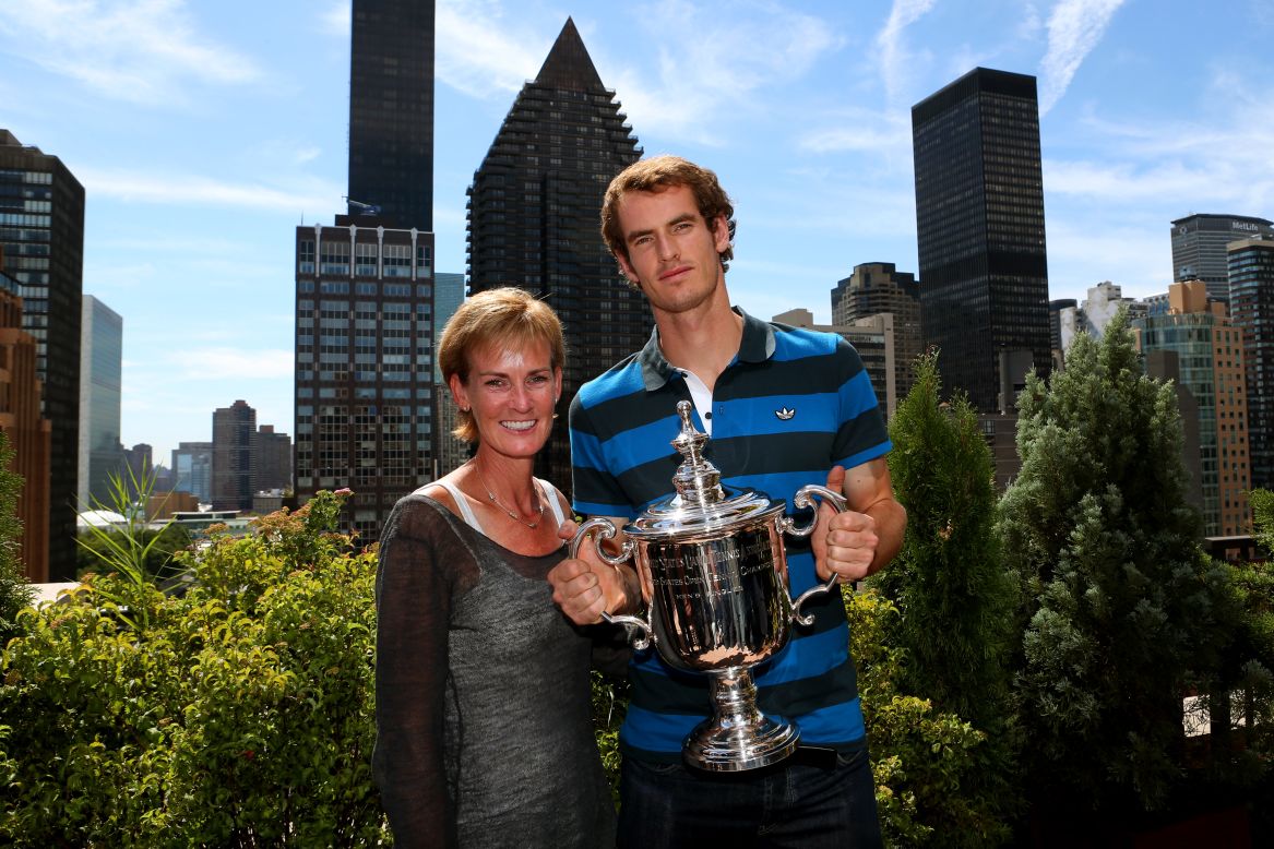 Judy posed with Andy last September after her son won his first grand slam title and ended Britain's 76-year wait for a men's singles champion at a major. 