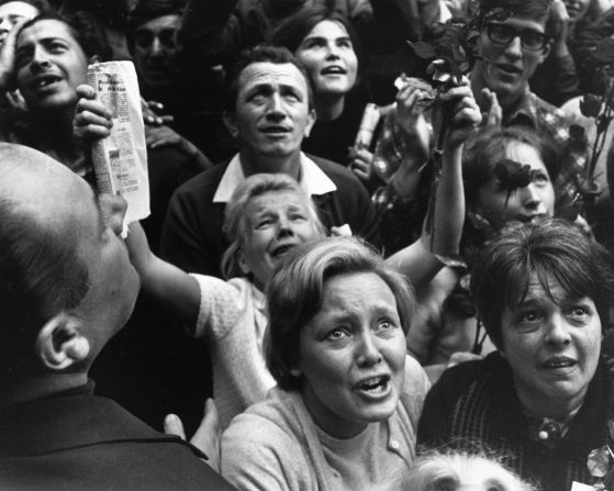 Stood against the tanks were unarmed, shocked civilians. Emotional scenes and acts of resistance became common in Prague.