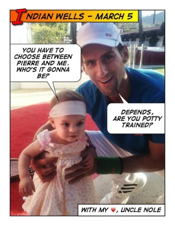 "Uncle Nole" makes regular appearances on Micaela's Twitter page -- when he manages time away from his dog Pierre. The poodle also has <a href="index.php?page=&url=https%3A%2F%2Ftwitter.com%2FPierreDjoko" target="_blank" target="_blank">his own Twitter handle.</a>