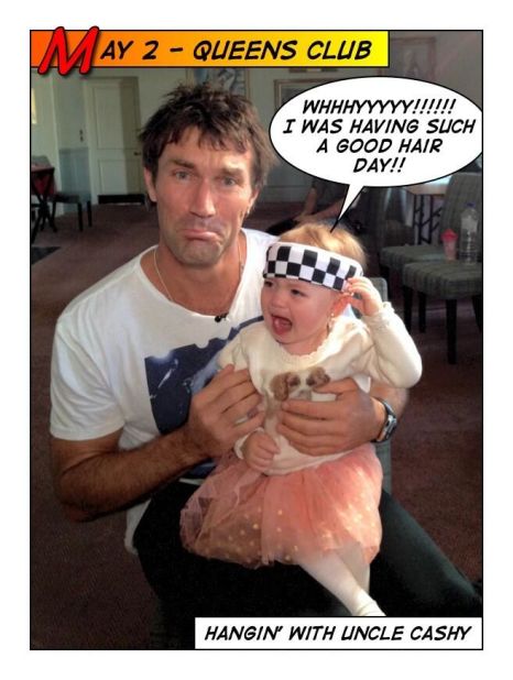 Micaela met Pat Cash for the Bryans' interview with CNN's Open Court, but she was not too impressed by the former Wimbledon champion's trademark headgear.