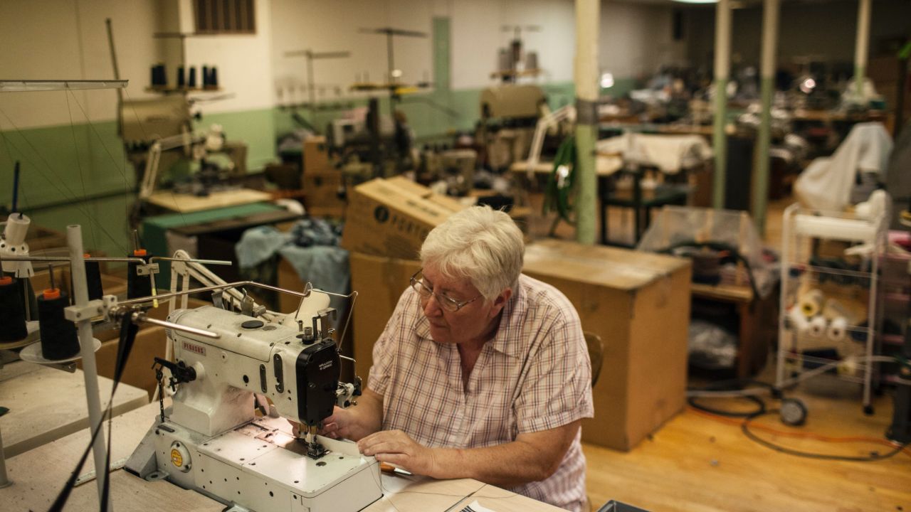 Beverley Deysher, 64, has worked at Mohnton Knitting Mills since she was 18.