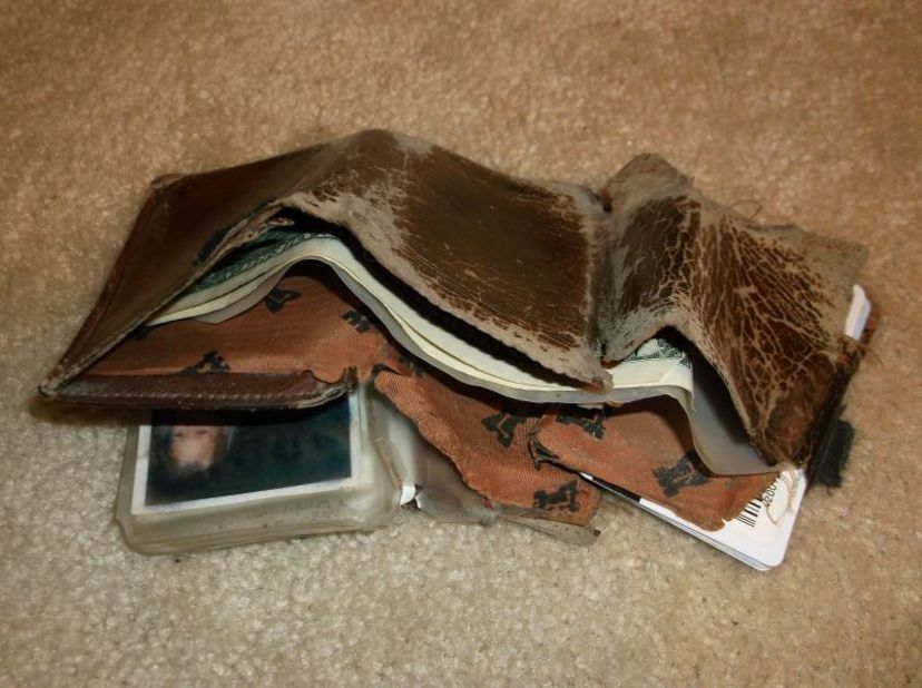 "Take a look at my billfold," Manley wrote. "I had this puppy attached to my butt for the last 23 years of my life! I super-glued it back together on multiple occasions. It became somewhat of a cold slap in the face when I realized that I had become my shoes... that I had become my billfold."