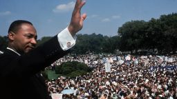 DISTRICT OF COLUMBIA, UNITED STATES - AUGUST 28:  Dr. Martin Luther King Jr. addressing crowd of demonstrators outside the Lincoln Memorial during the March on Washington for Jobs and Freedom.  (Photo by Francis Miller/Time & Life Pictures/Getty Images)