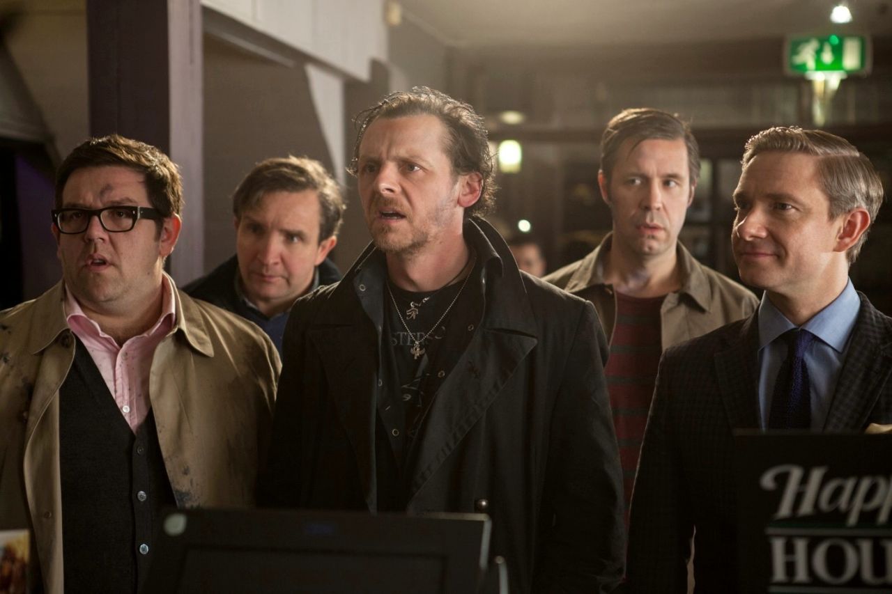 Nick Frost, Eddie Marsan, Simon Pegg, Paddy Considine and Martin Freeman star in '"The World's End," which concludes director Edgar Wright's "Cornetto Trilogy." The film earned 90% approval from critics.