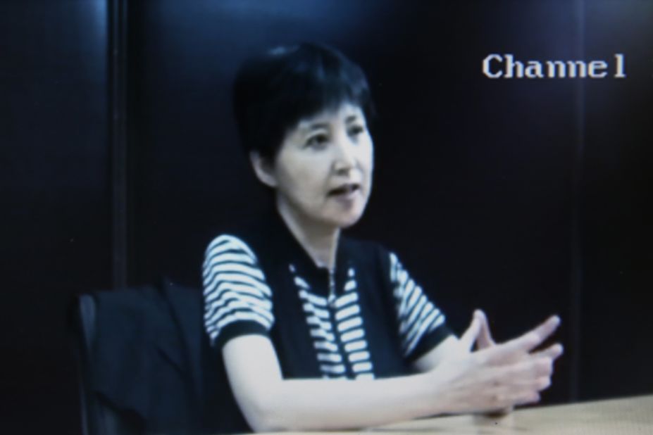 Bo's wife, Gu Kailai, is pictured in video testimony aired during the trial on Friday, August 23.