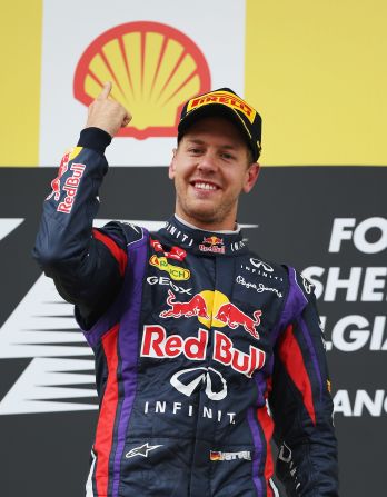 Vettel celebrated his fifth victory this season, which extended his world championship lead to 46 points just past the halfway stage of this season.