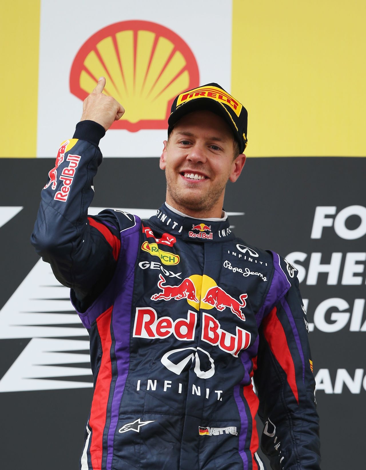 Vettel celebrated his fifth victory this season, which extended his world championship lead to 46 points just past the halfway stage of this season. 
