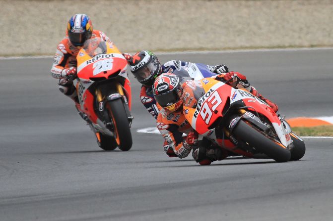 As well as ending the reign of Yamaha rider Lorenzo, Marquez also overshadowed his Honda Repsol teamate Pedrosa -- who is still waiting for his first title after eight seasons in MotoGP.