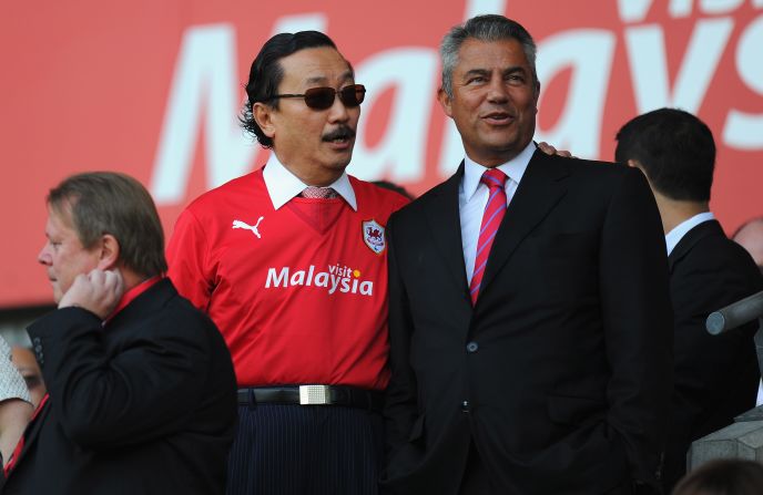 Cardiff owner Tan Sri Dr Vincent Tan (left) has overhauled the club since taking over in 2010, changing the team's blue strip to blue and putting a dragon on the crest above the iconic bluebird.