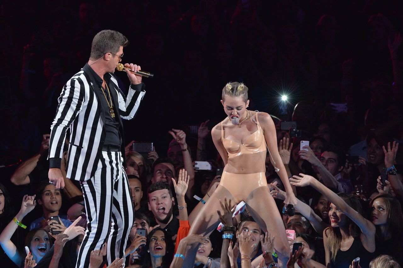 Miley Cyrus was met with a general consensus of disgust after she twerked and gyrated on stage as Robin Thicke sang his hit single "Blurred Lines" during the 2013 VMAs.