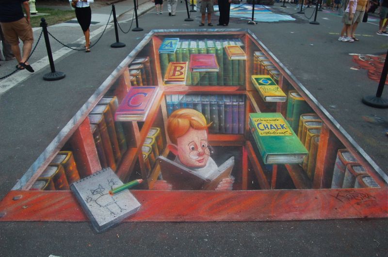 Sidewalk chalk store festival