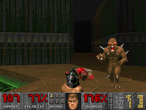 "Doom" was the first massively popular first-person shooter game. Seeing violence from a shooter's viewpoint was new, and it didn't help that the shooters in the Columbine High School tragedy played it.