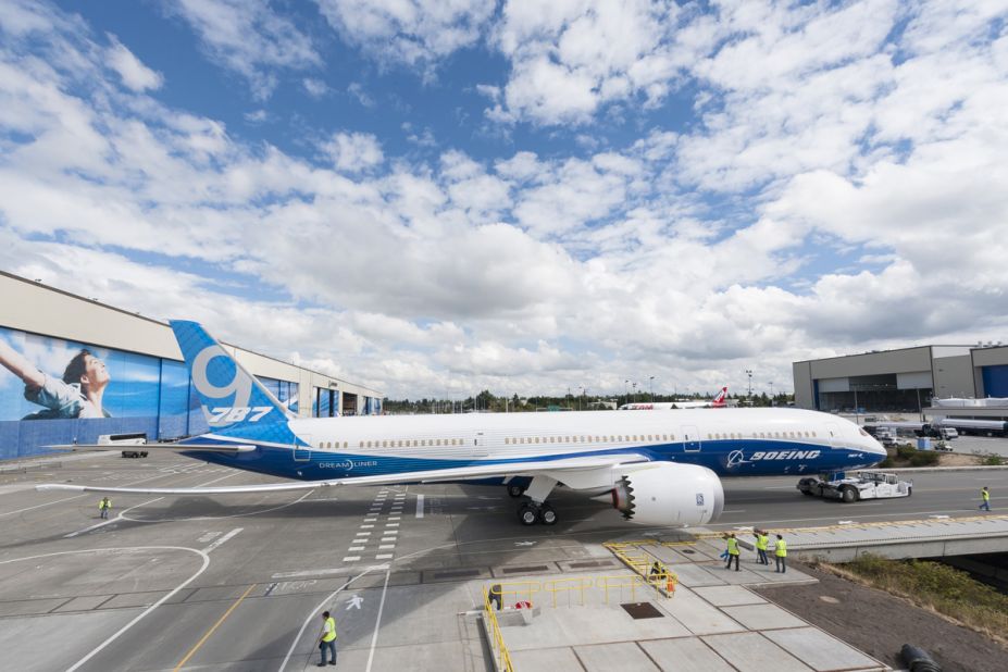 Boeing's 787 Dreamliner has been in commercial service since 2011. There are currently two variants -- the 787-8 and the 787-9 (pictured). Its unique jagged nacelle (engine cover) makes it easy to spot. 