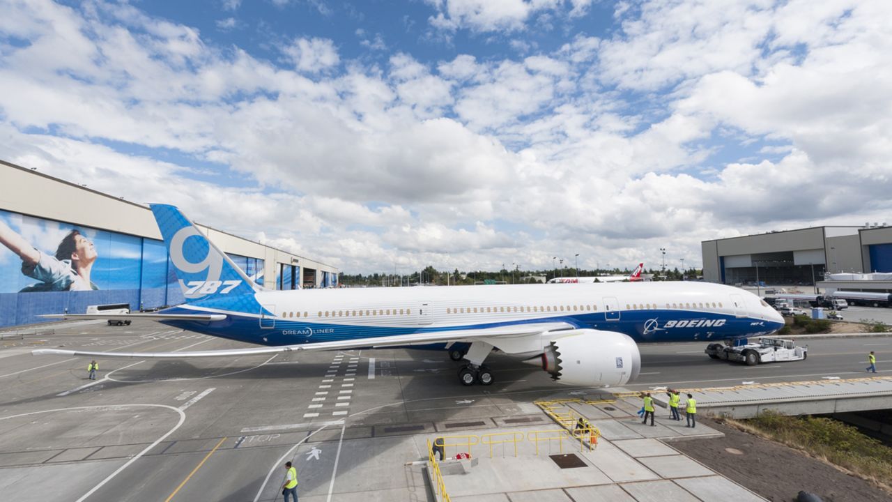 Boeing completes first 787-9 Dreamliner. 