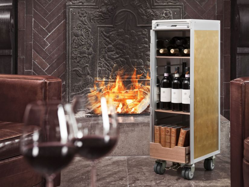 That annoying elbow-jostling drinks cart has a classy new look, thanks to Skypak. 