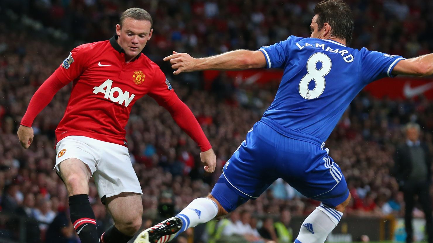 Amid ongoing speculation about his future, Wayne Rooney, left, played all 90 minutes for Manchester United on Monday. 