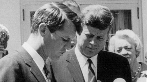 President John F. Kennedy, right, with his brother, Attorney General Robert Kennedy, in May 1963.