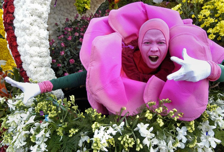 At the Panagbenga (flower) Festival in the Philippines, dancers dress up as the regional flora. 
