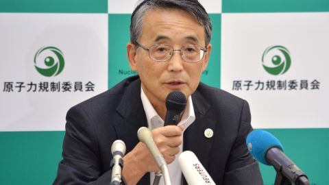  Shunichi Tanaka, chairman of Japan's Nuclear Regulation Authority, speaks at a press conference in Tokyo on Wednesday.