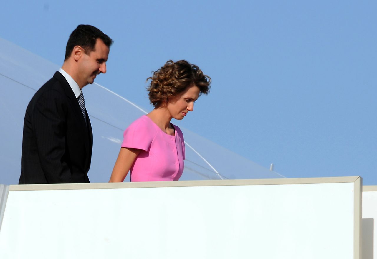 The first couple arrive in the capital of Tunis, Tunisia, on July 12, 2010. 
