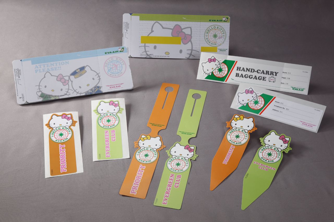 The Hello Kitty air experience also includes possibly the world's cutest boarding passes and baggage stickers.