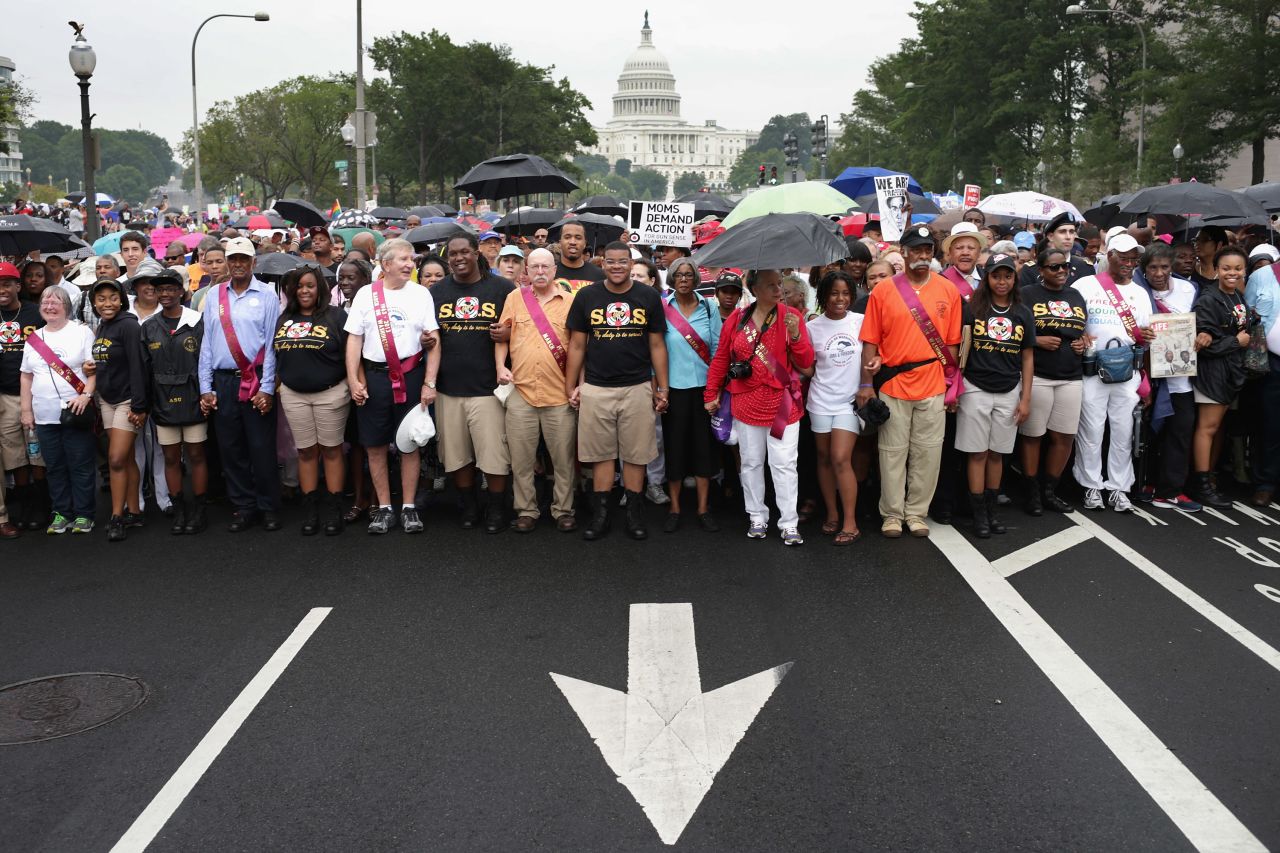 People march from Capitol Hill to the Lincoln Memorial on August 28.