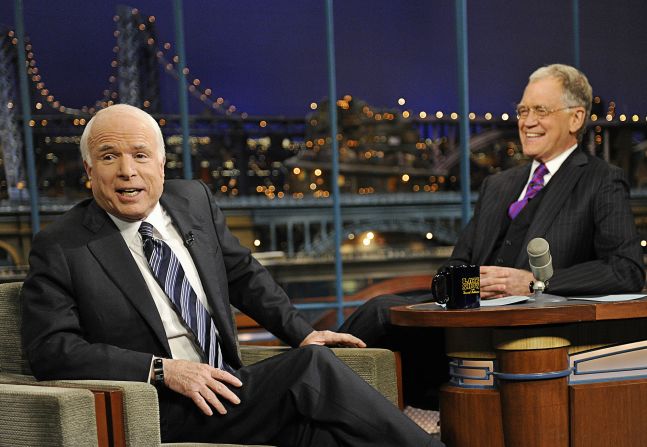 After initially trying to skip out on Letterman's show in 2008, John McCain finally made it into the hot seat that October. The politician was faced with chatting up a man who roasted him for his cancellation in an earlier monologue. <a href="index.php?page=&url=http%3A%2F%2Fwww.cnn.com%2F2008%2FPOLITICS%2F10%2F17%2Fmccain.letterman%2F">Both moments were deliciously squirmy TV</a>. 