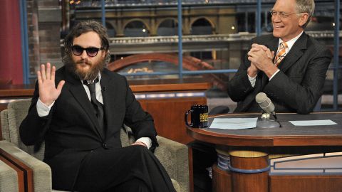 Watching Joaquin Phoenix appear on "Letterman" in 2009 was like watching a train wreck -- it was so hard to watch, but you just couldn't look away. Phoenix had drastically altered his appearance and behaved strangely, as Letterman tried to figure out how to navigate the puzzle before him. It was all an act, though, and <a href="http://marquee.blogs.cnn.com/2010/09/23/joaquin-phoenix-apologizes-to-letterman/?iref=allsearch">Phoenix returned to the show in 2010 to apologize. </a>