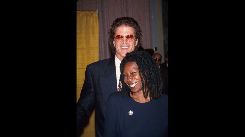 Ted Danson and Whoopi Goldberg <a href="index.php?page=&url=http%3A%2F%2Fwww.people.com%2Fpeople%2Farchive%2Farticle%2F0%2C%2C20110576%2C00.html" target="_blank" target="_blank">famously dated in 1993</a>. The two played on-screen love interests in the comedy "Made In America," and they were soon moving the romance off screen as well. 