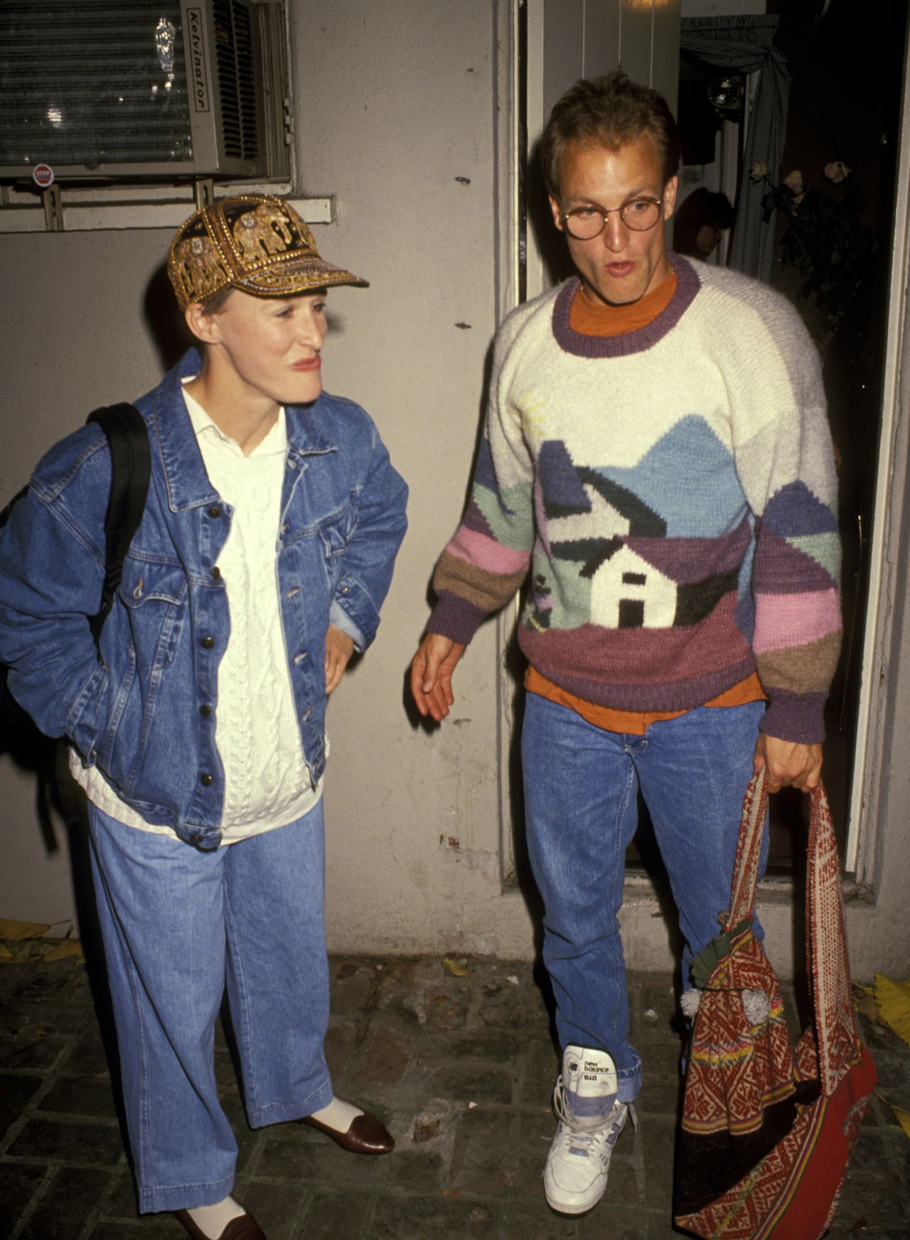 Glenn Close and Woody Harrelson <a href="http://www.people.com/people/article/0,,20115633,00.html" target="_blank" target="_blank">are said to have become romantic partners for a spell in 1991</a>, when they performed in the play "Brooklyn Laundry" together.