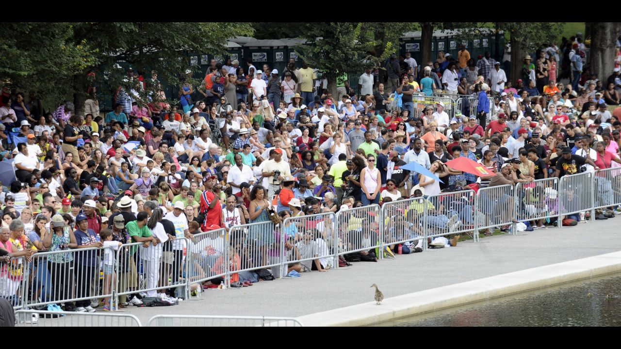 Throngs fill the mall to mark the 50th anniversary of the march and one of the most memorable speeches of the 20th century.