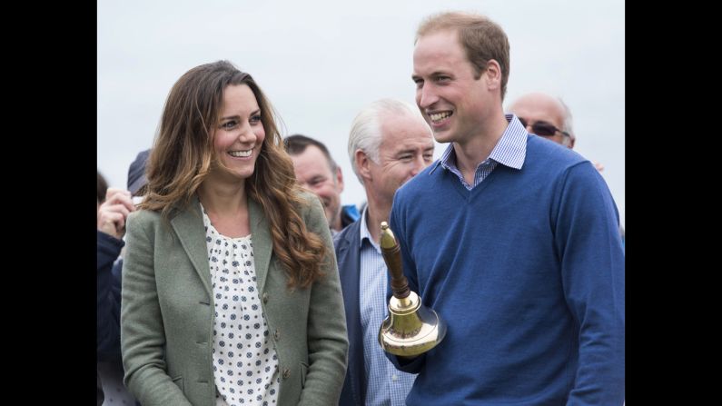 Kate and Prince William start the Ring O'Fire Anglesey Costal Ultra Marathon In Holyhead, Wales, on Friday, August 30. It was Kate's first public appearance since the birth of Prince George.