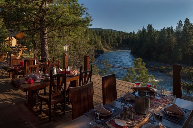 On the menu at the Resort at Paws Up's Cliffside Camp: Sit overlooking the Blackfoot River while your chef picks huckleberries from the surrounding slopes for your breakfast.