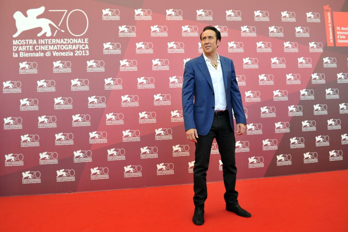 Actor Nicolas Cage arrives on August 30, the third day of the festival.