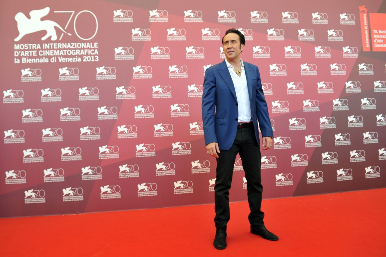 Actor Nicolas Cage arrives on August 30, the third day of the festival.