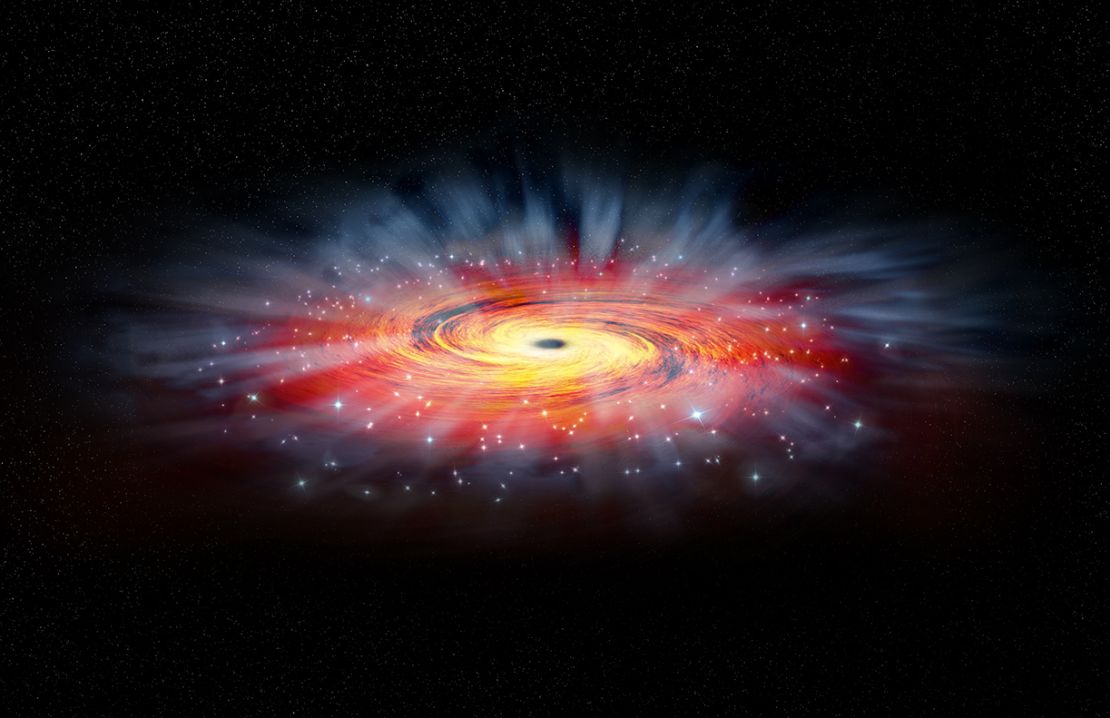 This illustration shows Saggitarius A, the Milky Way's central black hole.