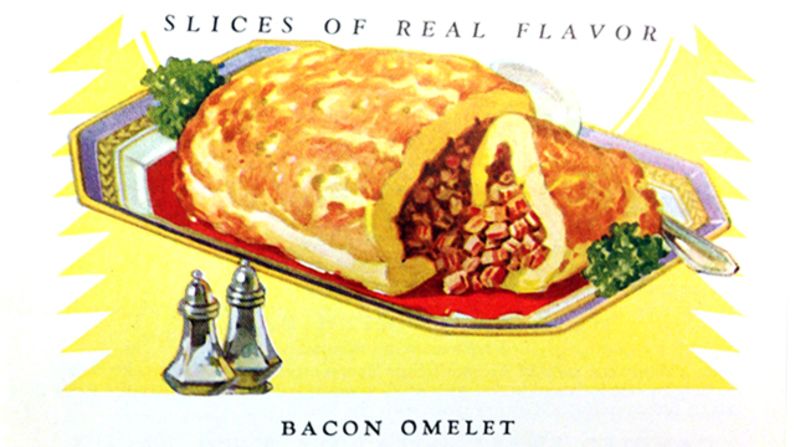 Bacon Omelet: Slices of Real Flavor, Armour and Company (1925) -- a promotional pamphlet touting the wonders of Star Bacon.