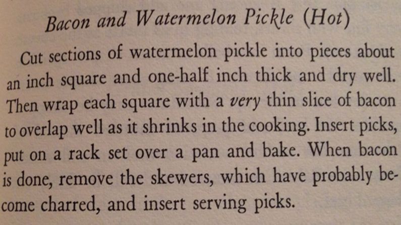 Bacon Watermelon Pickle: A Book of Hors d'Ouevre by Lucy G. Allen (1941) 