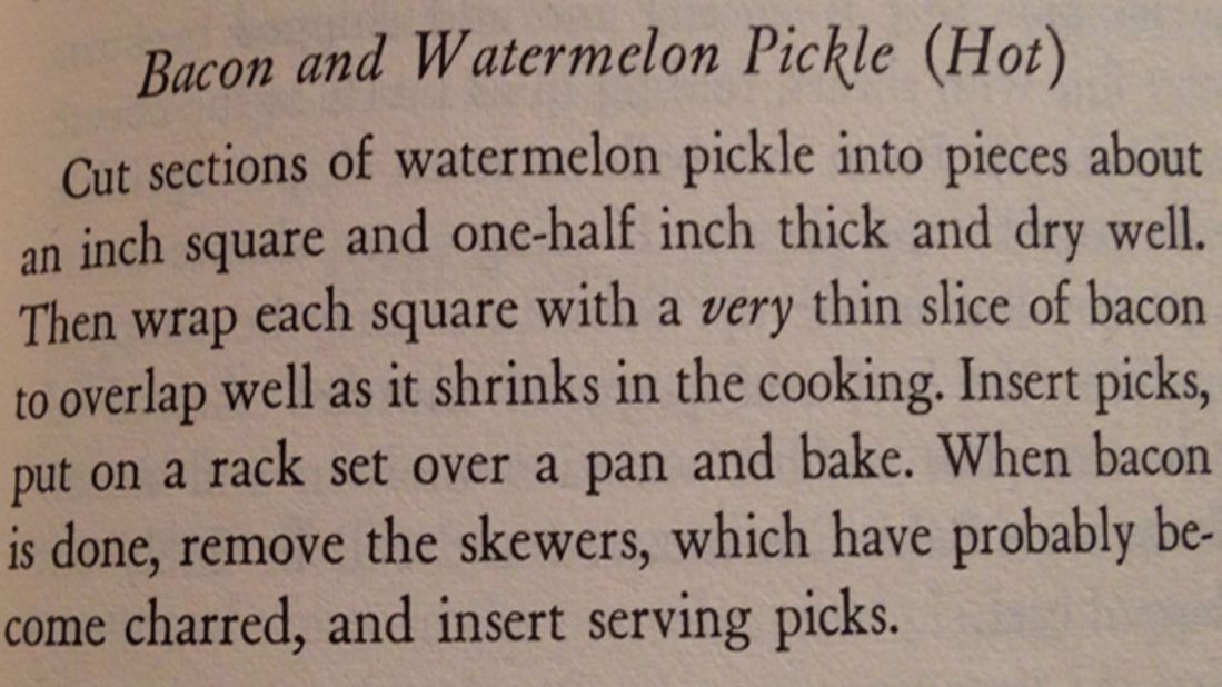 Bacon Watermelon Pickle: A Book of Hors d'Ouevre by Lucy G. Allen (1941) 