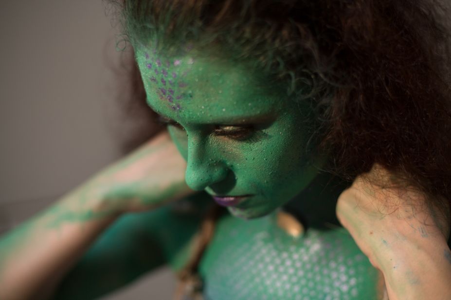 Jessica Mallory, 24, of Milledgeville, Georgia, came dressed as a mix between a mermaid and a swamp thing. 