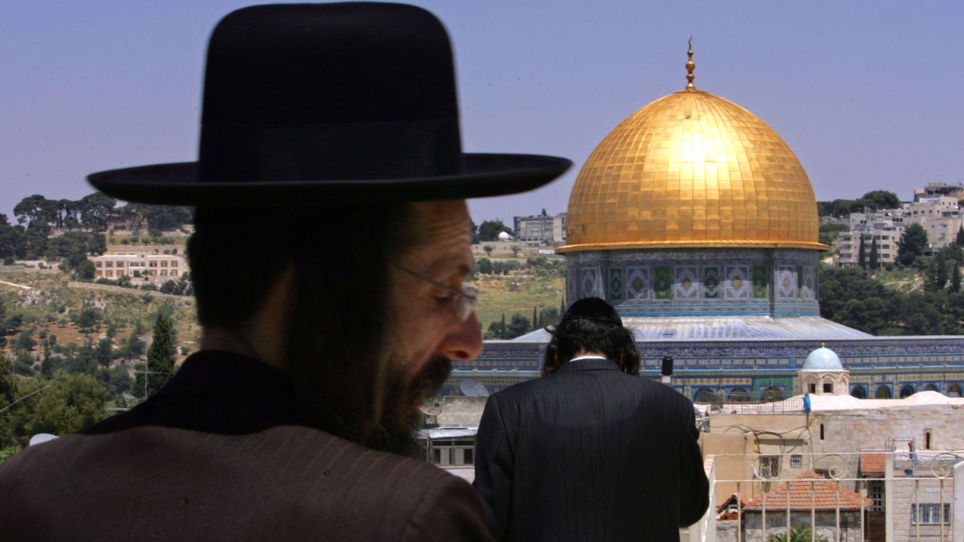 Ultra-Orthodox Jews look out over the Dome of the Rock. Israel took control of the eastern part of the ancient city in 1967 and considers Jerusalem its capital, but the international community doesn't recognize its claim of sovereignty over East Jerusalem. Palestinians maintain that the eastern part of Jerusalem should serve as the capital of a future Palestinian state. 